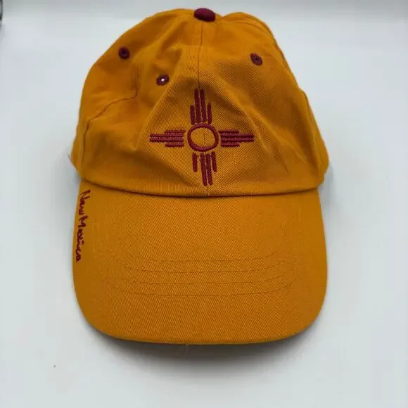 Gold & Red New Mexico Land of Enchantment Zia Adjustable Baseball Cap Hat - Picture 1 of 6